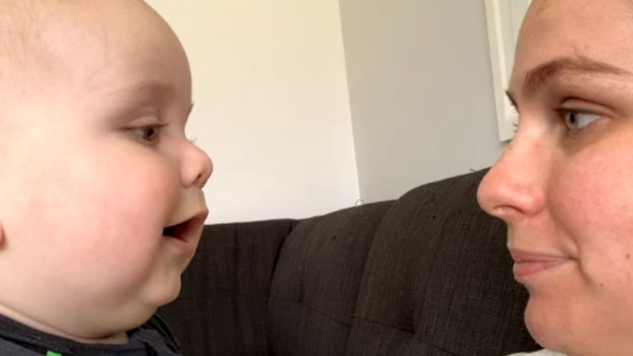 Mom teaches her baby boy to say 'mama' but he says 'dada' instead