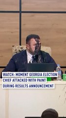 WATCH: Moment Georgia Election Chief Attacked with Paint During Results Announcement