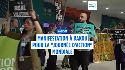 A Bakou, des manifestants appellent les dirigeants à "tenir leurs promesses" en faveur climat