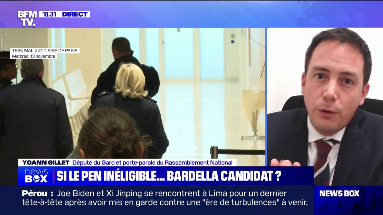 Yoann Gillet (RN): le Rassemblement national "est confronté à un parquet politique qui veut tuer politiquement Marine Le Pen"