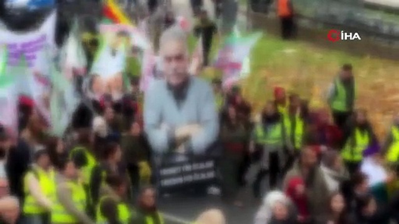 Almanya'da terör örgütü PKK yandaşları yürüyüş yaptı! Abdullah Öcalan çıkışı
