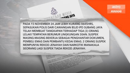 Jenayah: Tiga lelaki ditahan terlibat kes ragut di Subang Jaya