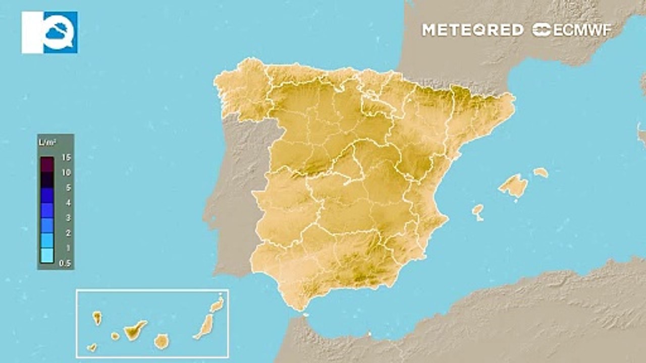 Precipitación acumulada prevista durante los próximos días