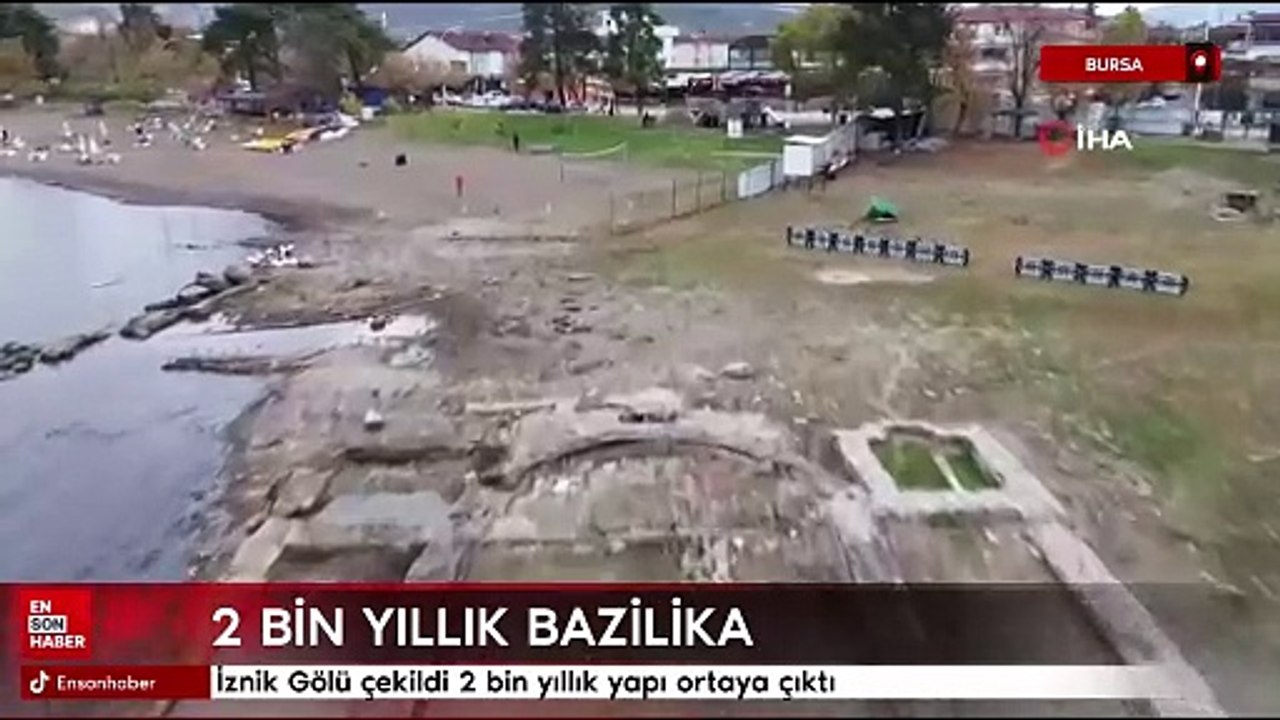 İznik Gölü çekildi 2 bin yıllık yapı ortaya çıktı