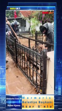 Marmaris Belediyesi ekipleri yoğun yağışın ardından hızla müdahaleye başladı