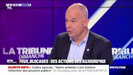Colère agricole: "On a eu près de 82 actions ce matin", affirme Arnaud Rousseau