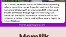 The Advantages of Singapore MEMTIK PVDF Flatsheet Membrane Bioreactor Modules in Wastewater Treatment