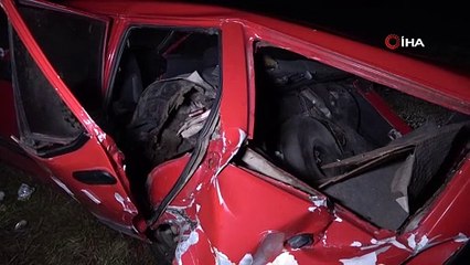 Araç hurda yığınına döndü