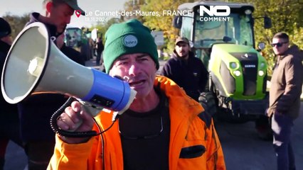 No comment: Farmers protesting against the MERCOSUR treaty block traffic in southern France