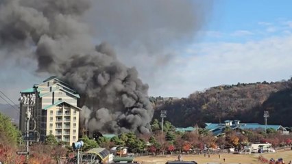 경기 광주 리조트 화재로 1명 부상...군인 가족이 화재 차량 진화 / YTN