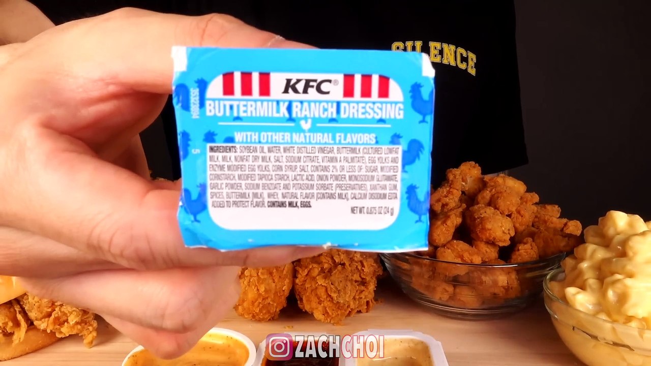 ASMR MUKBANG KFC FRIED CHICKEN & CHICKEN SANDWICHES & POPCORN CHICKEN & MAC N CHEESE (No Talking)