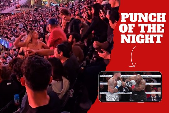 Woman throws the best punch of the Mike Tyson vs. Jake Paul fight and she wasn't even on the ring