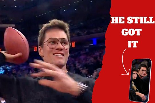 Tom Brady throws some dimes from a New York NBA court and the crowd loves it