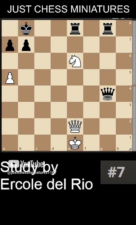 Study by Ercole del Rio. Smothered checkmate