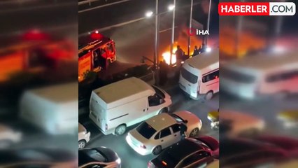 TEM Otoyolu'nda Otomobil Yangını