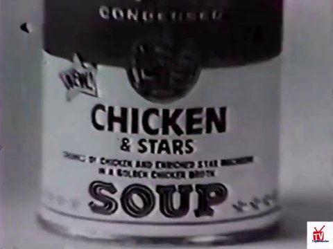 1960s animated Campbells Chicken and Stars TV commercial