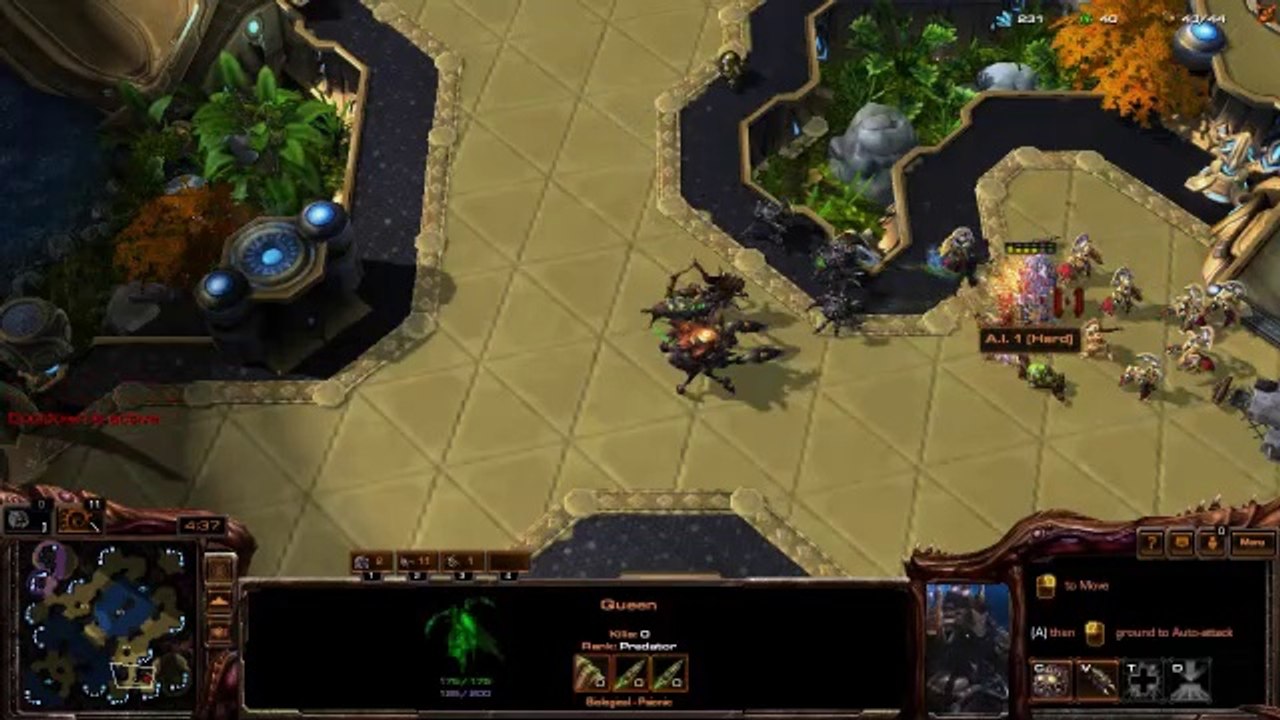 [StarCraft 2]No.0303--Great-Level ZERG vs Hard A.I, LOSS[2-Base Ravager-Ling Attack]