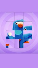 Completing puzzle to get talking penguin funny animal
