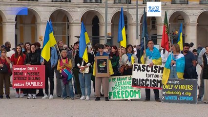 Pro-Ukraine protests take place in European capitals as 1,000th day of war approaches
