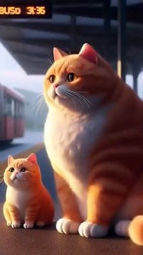 a cute cat travel in bus _cat _cute cat_ AI(360P)