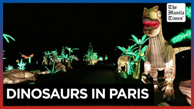 Jurassic creatures come back to life in Paris light display