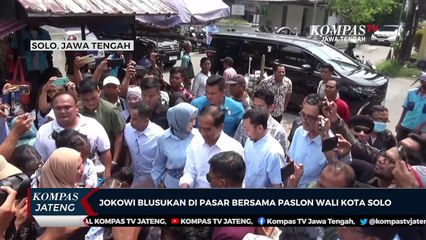 Jokowi Blusukan di Pasar Bersama Paslon Wali Kota Solo