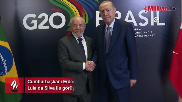 Erdoğan'dan Brezilya'da diplomasi trafiği! Lula da Silva ile bir araya geldi