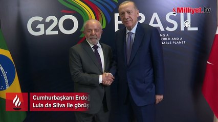 Erdoğan'dan Brezilya'da diplomasi trafiği! Lula da Silva ile bir araya geldi