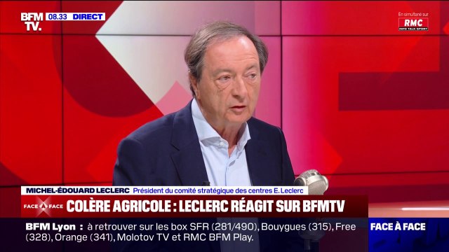 Crise agricole: C'est beaucoup le politique qui nous a mis les uns contre les autres , affirme Michel-Édouard Leclerc