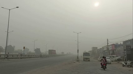 पॉल्यूशन का असर विजिबिलिटी कम, देखें वीडियो