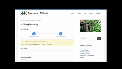 MK Blog Directory - submit a site