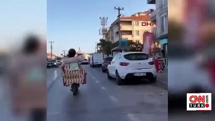 Koltuklu skuter yolculuğuna para cezası | Video Haber