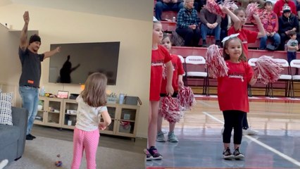 Sweet Stepdad Practices Nervous Stepdaughter's Dance Routine With Her | Happily TV