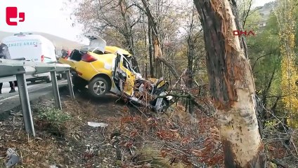 Ağaca çarpan taksideki mühendis öldü, sürücü ağır yaralandı