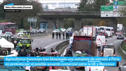 Agricultores franceses bloquean una autopista en protesta por el acuerdo Mercosur