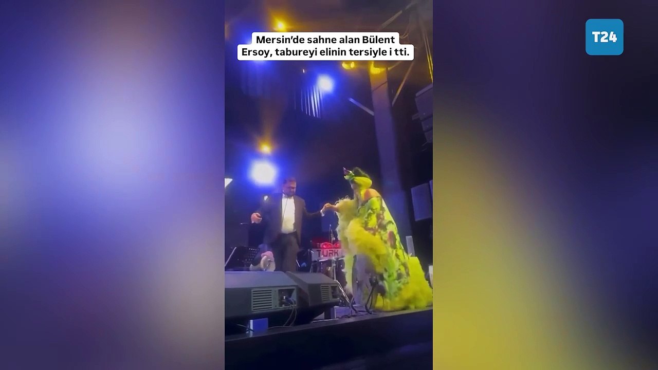 Bülent Ersoy çıktığı sahnedeki tabureyi elinin tersiyle aşağı attı