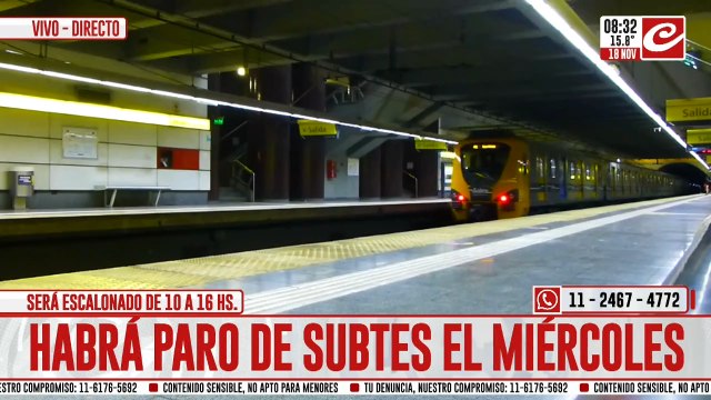 Trabajadores de subte llevarán a cabo un paro escalonado en las distintas líneas