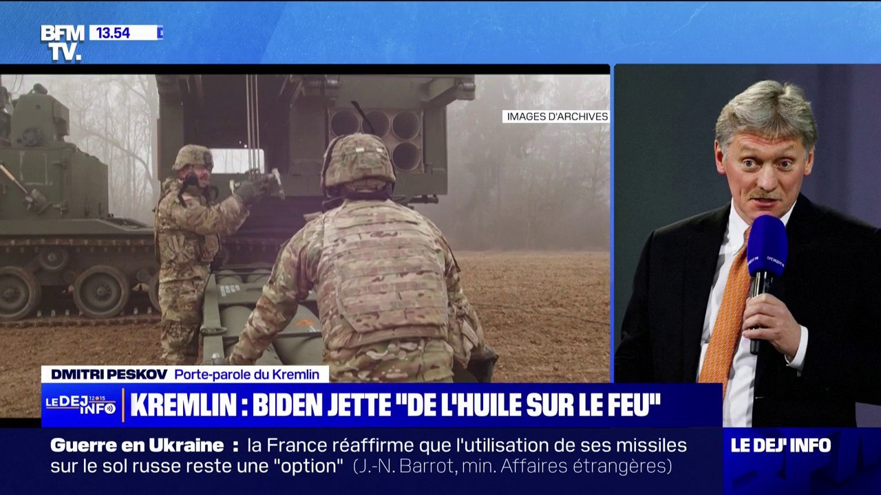 Le Kremlin accuse Joe Bien de jeter "de l'huile sur le feu"  en autorisant les tirs de missile longue portée en Russie