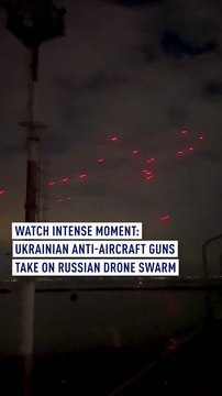 Watch intense moment: Ukrainian anti-aircraft guns take on Russian drone swarm