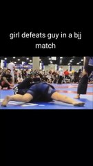 Girl chokes out a boy in Bjj match