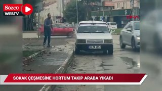 Sokak çeşmesine hortum takıp aracını yıkayan sürücüye 2 bin 52 TL ceza