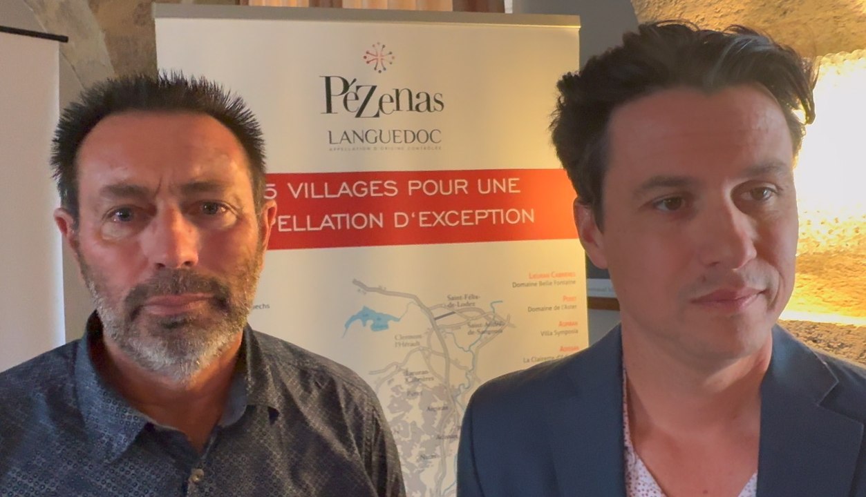 Interview d'Armand Rivière, maire de Pézenas et Jacques Bilhac, président du Syndicat Terroir Pézenas au sujet de l'AOP Languedoc-Pézenas