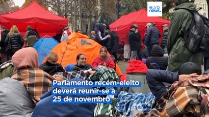 Manifestantes acampam em Tiblíssi para contestar resultados das eleições legislativas na Geórgia