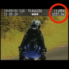 Motorcyclist pops a wheelie at 111mph
