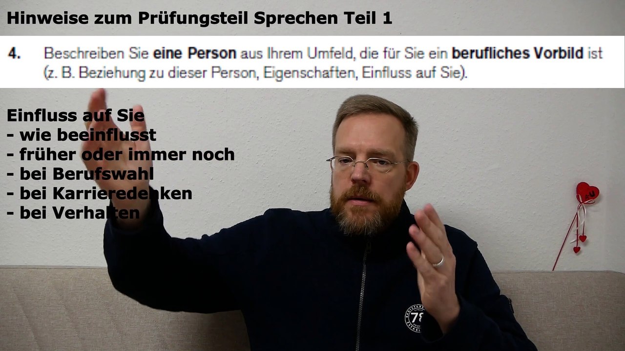 Deutsch-Test für den Beruf B2 – 18 – Sprechen Teil 1 – Thema 4: Ihr berufliches Vorbild