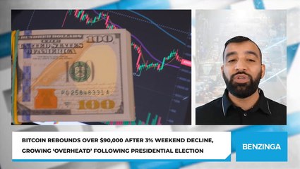 Bitcoin Rebounds Over $90,000 After 3% Weekend Decline, Growing 'Overheatd' Following Presidential Election