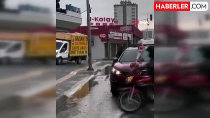 Düğün arabasına atlayan dilenci damattan dayak yedi