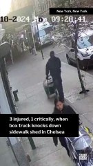 Box truck driver toppled a sidewalk shed in Chelsea, injuring 3 in the collapse
