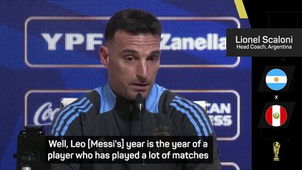 Argentina coach Scaloni says Messi is not 100 per cent for Peru game