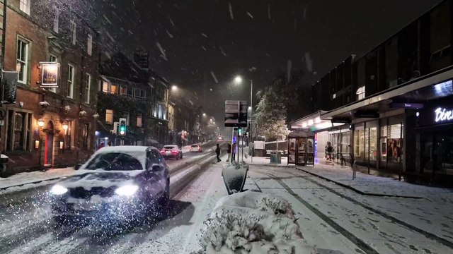 Snow arrives in Sheffield with traffic problem, sledging and snowmen